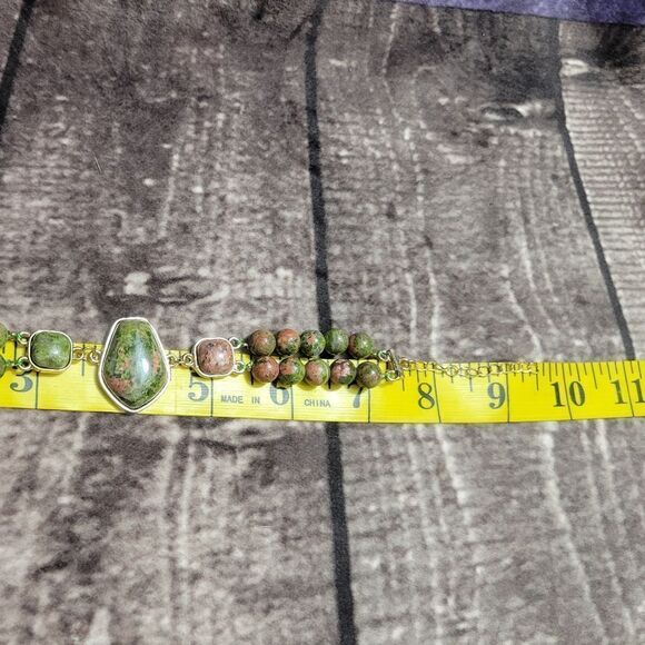 Unakite Two Row Beaded Bracelet - Picture 10 of 12